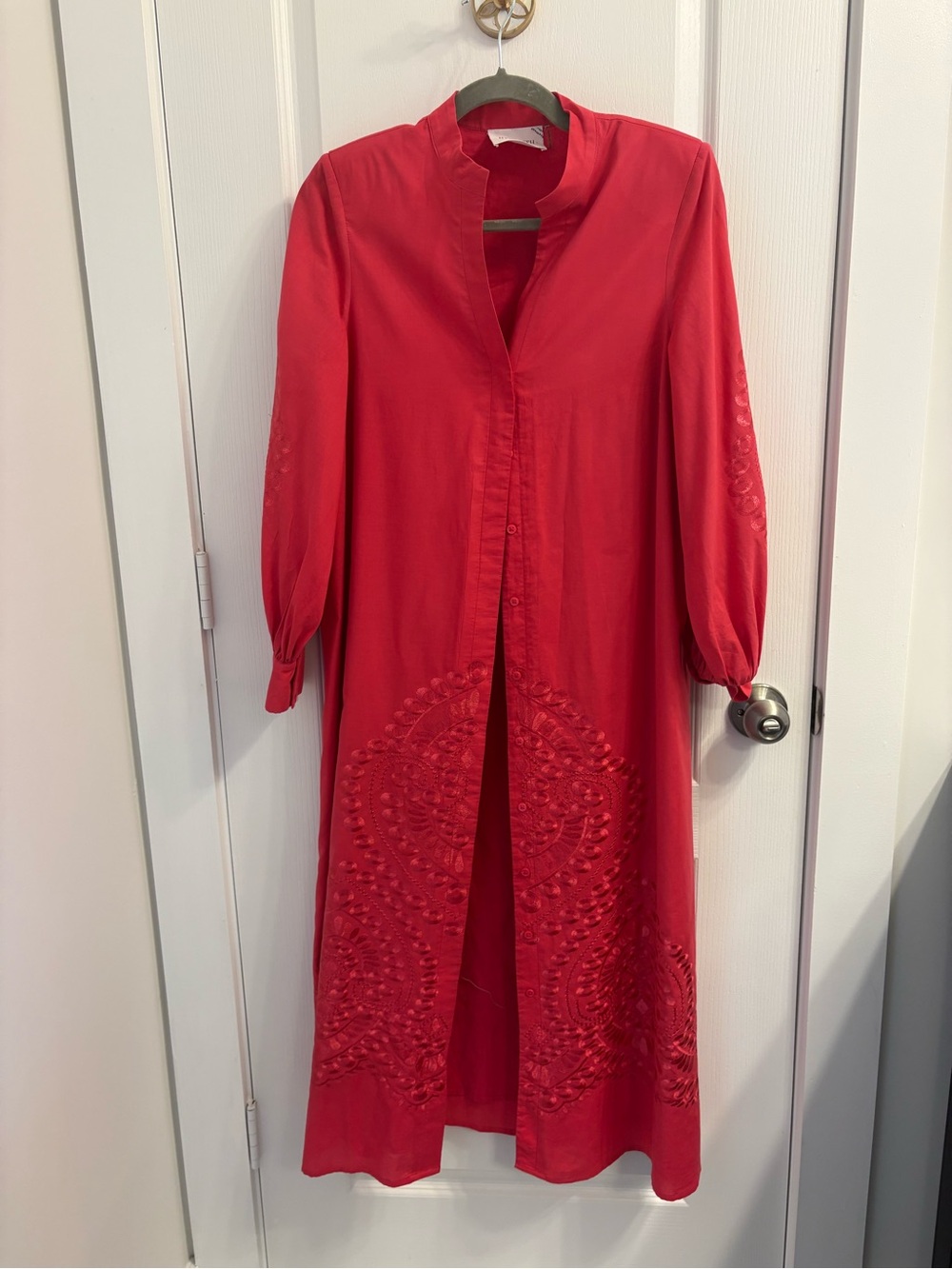 Tuckernuck Pink Embroidered Midi Dress